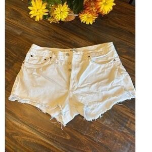 AGOLDE Los Angeles‎ Shorts Parker Cut Off Denim White Distressed Size 31